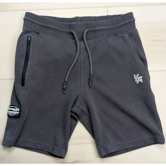 Young LA Sweat Shorts Mens Medium Gray Workout Active Gym Casual Athleisure - Picture 1 of 8